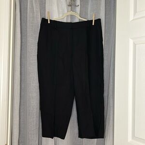 Talbots black linen cropped pants 14p